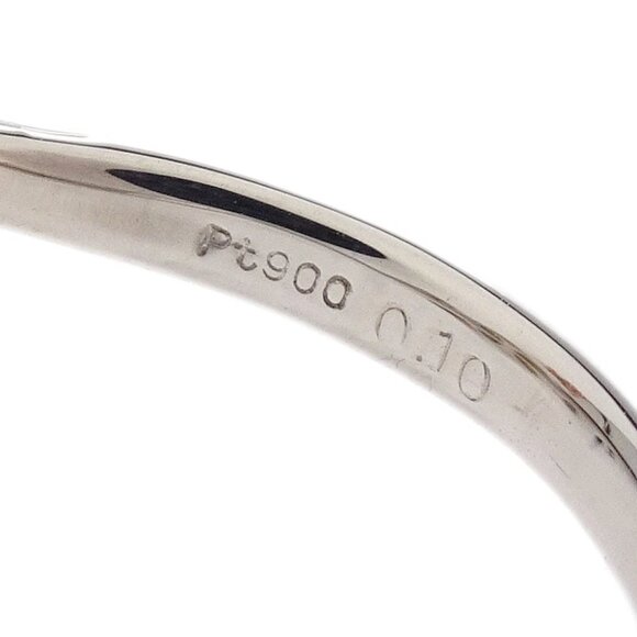 Ring Pt900 Pearl Diamond Silver #51 186817 - Picture 2 of 4